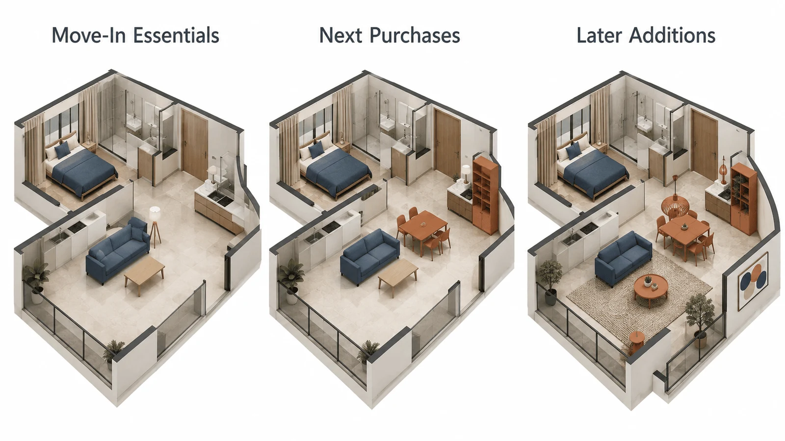 First time home owners planning a spending order with a design consultant