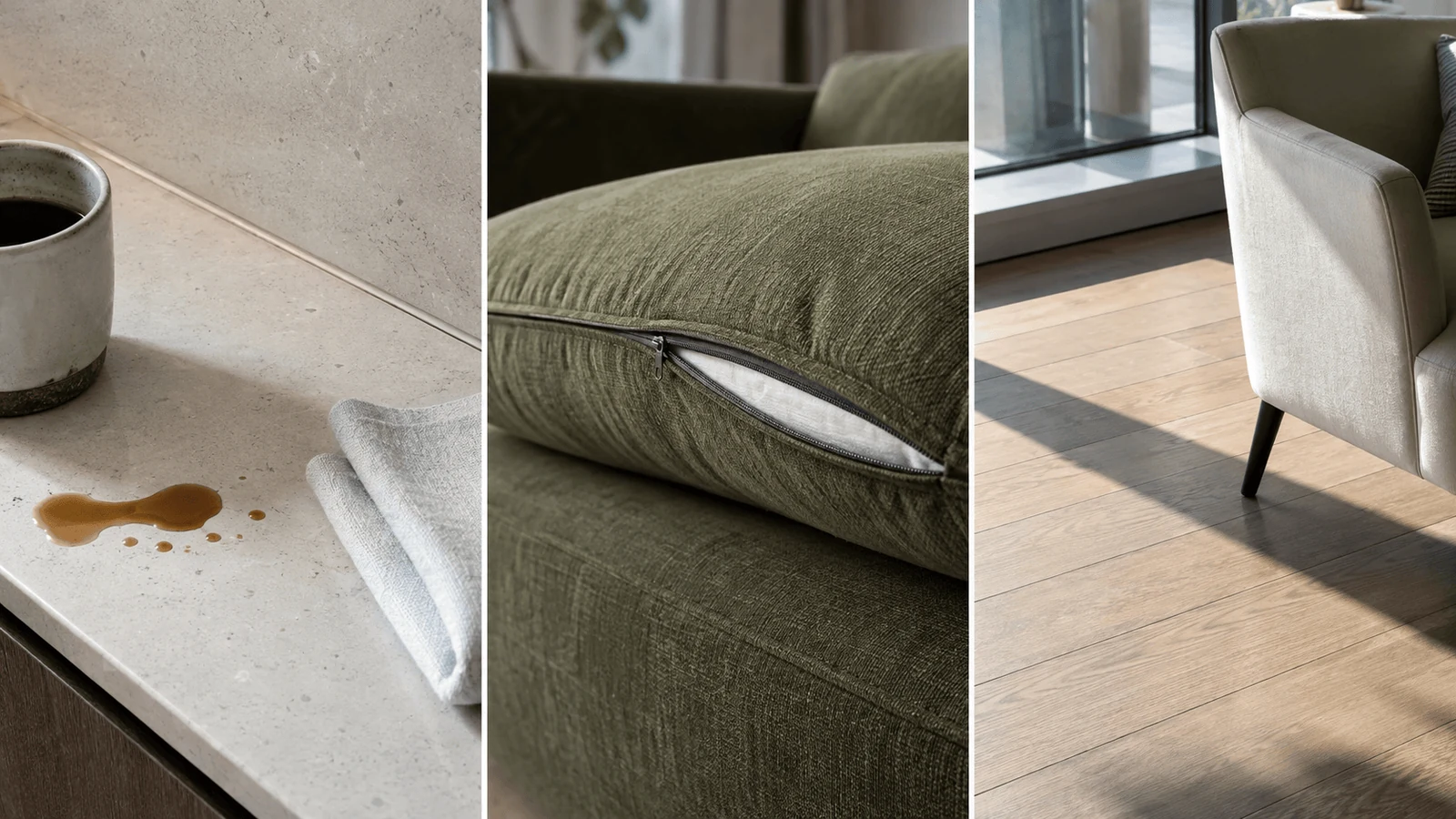 Testing material and finish samples with an interior design consultant